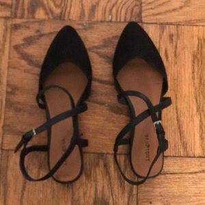 indigo rd. black strappy pointed toe flats